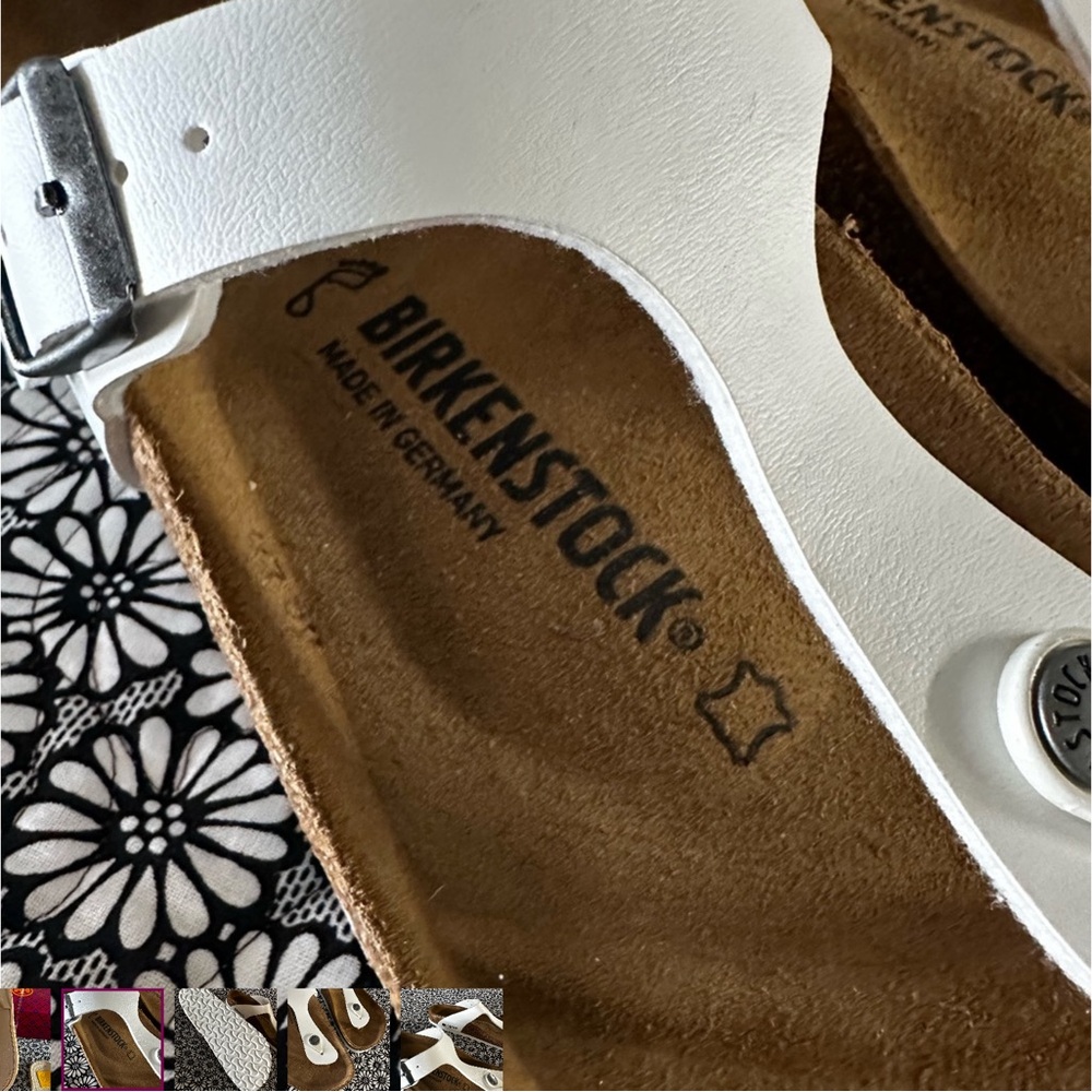 NWOT Gizeh Birkenstock White Sandals - Picture 6 of 6